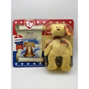 TY McDonald's Teenie BEANIE BABY LIBEARTY the‎ Patriotic bear 2000...NEW